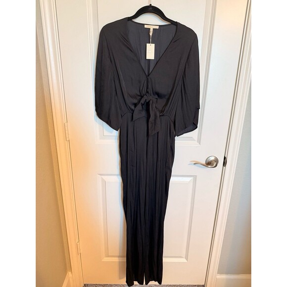 Maje Pasham Wide-Leg Satin Jumpsuit - Picture 3 of 5